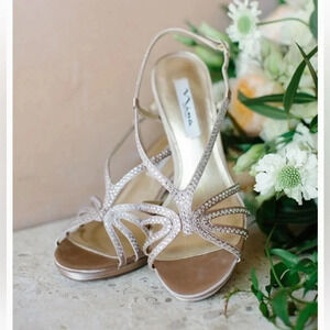 Nina Silver Strappy Heels